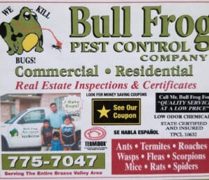 Pest Control Services by Bull Frog Pest Control in Bryan